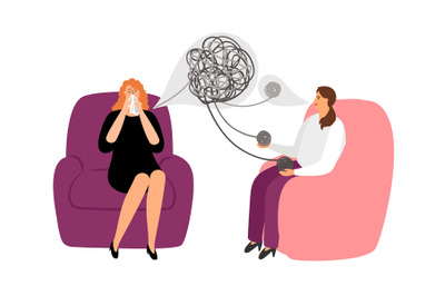 Psychotherapy concept with female patient