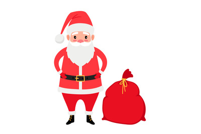 Santa Claus and gifts bag