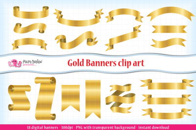 Gold Banners clipart