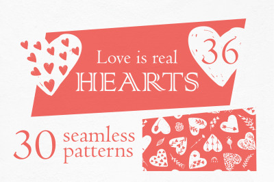 Love is real. Hearts and patterns