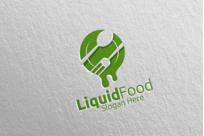 Liquid Food Logo for Restaurant or Cafe 45