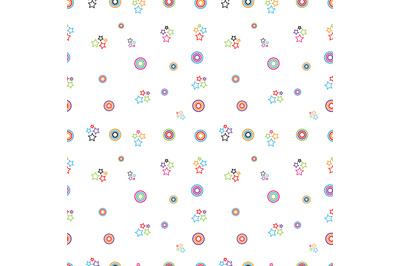 colorful circle and star seamless pattern, copy space