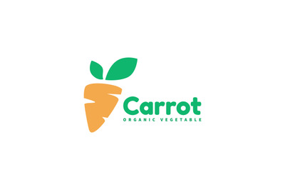 Orange carrot logo vector template for your business, farm, vegetable