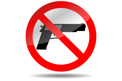 Ban of weapons pistol