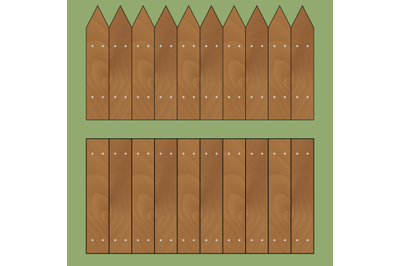 Wooden fence set vector