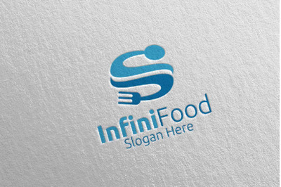 Letter S Infinity Food Logo for Restaurant or Cafe 55