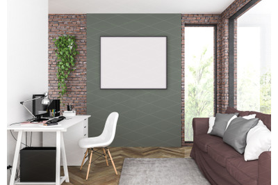 Interior scene - artwork background - frame mockup