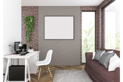 Interior scene - artwork background - frame mockup