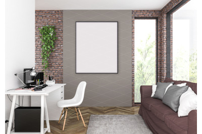 Interior scene - artwork background - frame mockup