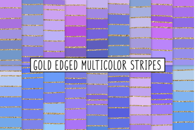 Gold Edged Multicolor Stripes