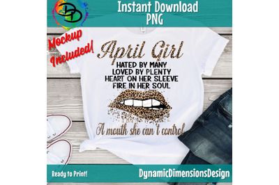 April girl, April birthday bday, Lips, Women born in April, tshirt design, leopard, png, vector, printable sublimation, Commercial use