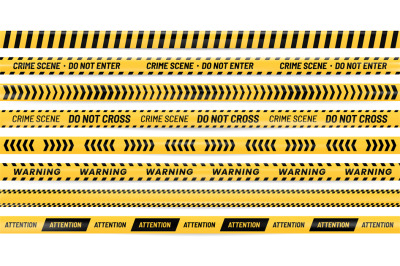 Danger ribbon. Alert stripes, warning tape and striped yellow and blac