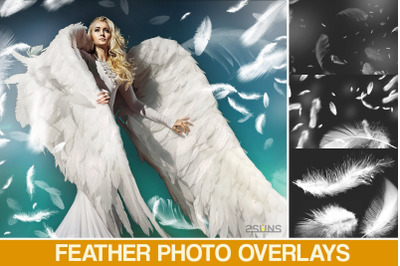 39 Feather Overlays, Angel, White Feather photoshop