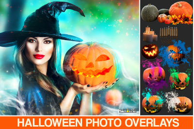 Halloween Overlay Pack photoshop Pumpkin smoke