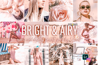 8 Bright lightroom presets, Bright &amp; Airy lightroom instagram mobile