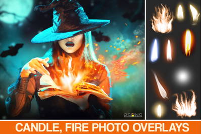 Flame overlay, Photoshop overlay, Fire photo overlay, candle