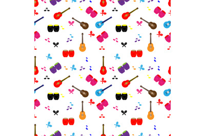 music instrument seamless pattern, copy space