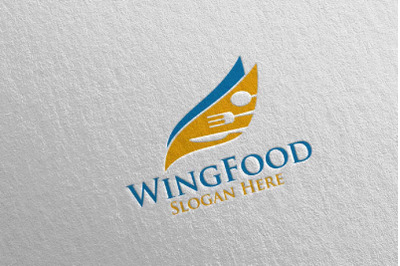 Wing Food Logo for Restaurant or Cafe 68