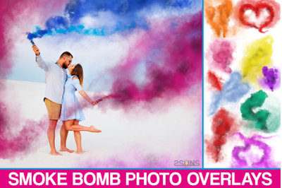 Smoke Bomb Overlays, Colorful Smoke fog, photo overlays