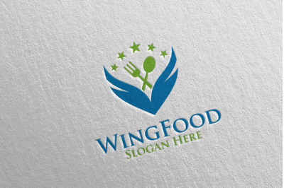 Wing Food Logo for Restaurant or Cafe 69