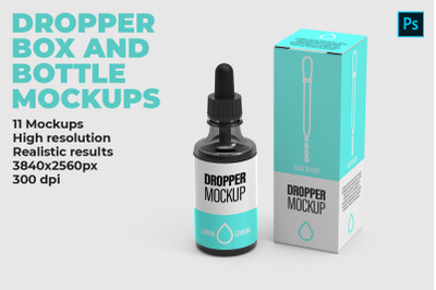 Dropper Bottle and Box Mockups