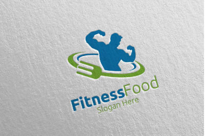 Fitness Food Logo for Nutrition or Supplement Concept 72