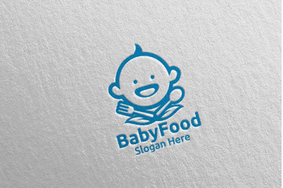 Baby Food Logo for Nutrition or Supplement Concept 74