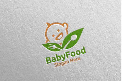 Baby Food Logo for Nutrition or Supplement Concept