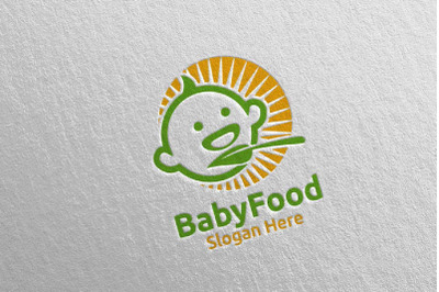 Baby Food Logo for Nutrition or Supplement Concept 76