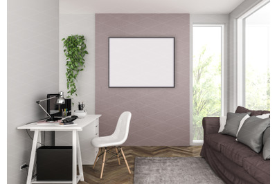 Interior scene - artwork background - frame mockup