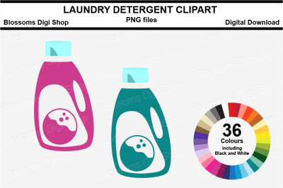 Laundry Detergent Sticker Clipart, 36 files, multi colours