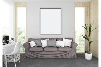 Interior scene - artwork background - frame mockup