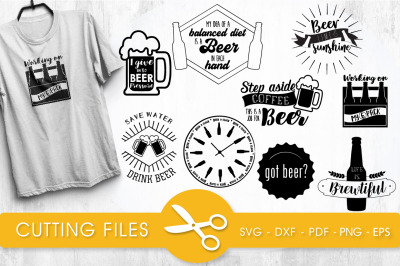 Beer svg bundle cutting files svg, dxf, pdf, eps, png