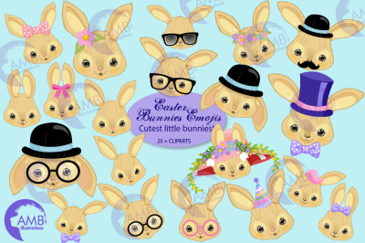 Bunny emojis, Easter Emoticons AMB-2625