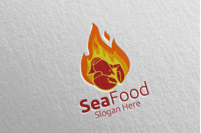 Shrimp Seafood Logo for Restaurant or Cafe 84