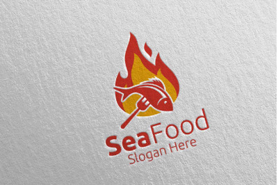 Fish Seafood Logo for Restaurant or Cafe 88