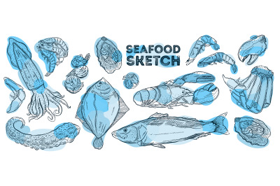 Seafood sketch color