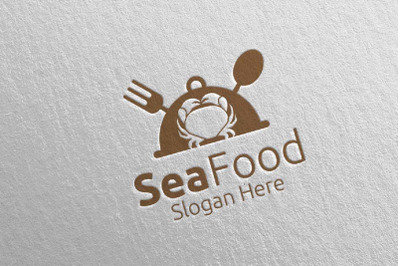 Crab Seafood Logo for Restaurant or Cafe 90