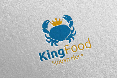 King Crab Seafood Logo for Restaurant or Cafe 91