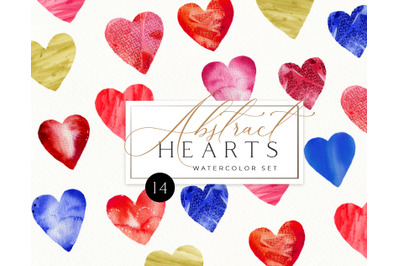 Watercolor Abstract Valentine Heart Clipart. Valentines day Textured