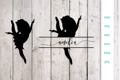 Ballerina Silhouette and Split Monogram Cut File 6