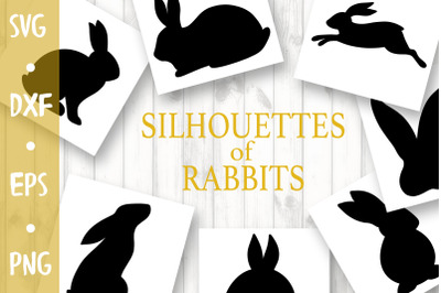 Silhouettes of rabbits - SVG CUT FILE
