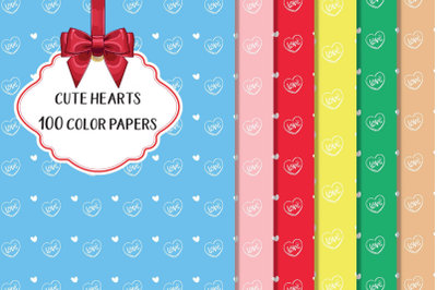 Valentine Digital Papers, Heart Digital Paper, Heart and Valentine