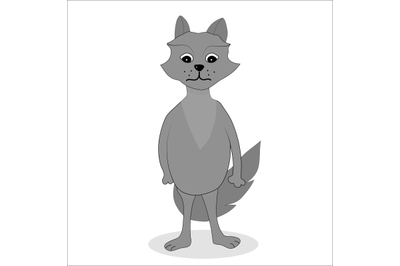 Cute cartoon wolf vector