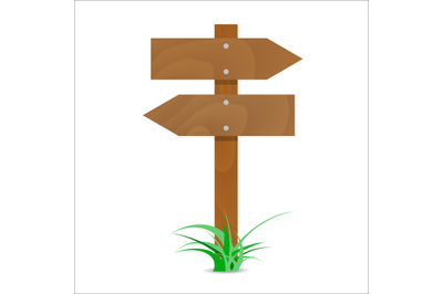 Wooden signpost with arrows