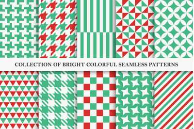 Colorful seamless geometric patterns