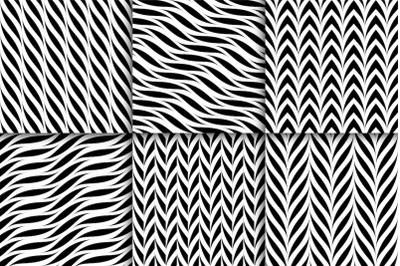 Wavy seamless b&amp;w textile patterns