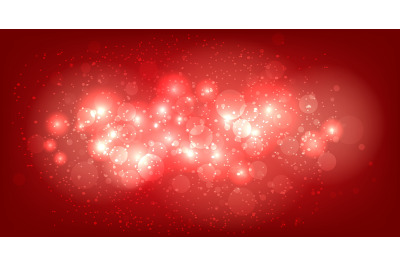 Festive Red Background with Shining Bubbles