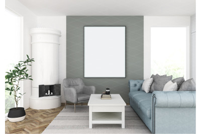 Interior scene - artwork background - frame mockup