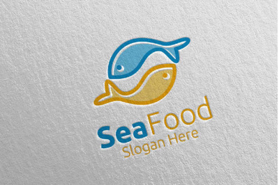 Fish Seafood Logo for Restaurant or Cafe 94